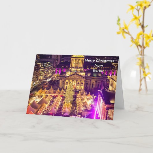 Frohe Weihnachten aus Berlin, Deutschland Karte (Gelbe Blume)