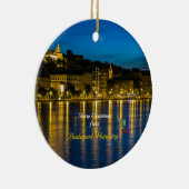 Frohe Weihnachten aus Budapest - Donau Fluss Keramik Ornament (Rechts)