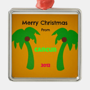 Frohe Weihnachten aus Cancun 2012 Ornament Aus Metall