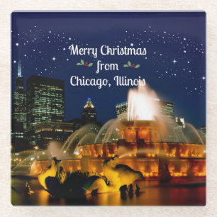 Frohe Weihnachten aus Chicago, Glasuntersetzer