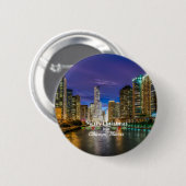 Frohe Weihnachten aus Chicago, IL Button (Vorne & Hinten)