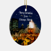 Frohe Weihnachten aus Chicago, Illinois Keramik Ornament (Rechts)