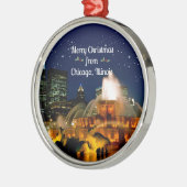 Frohe Weihnachten aus Chicago, Illinois Ornament Aus Metall (Links)