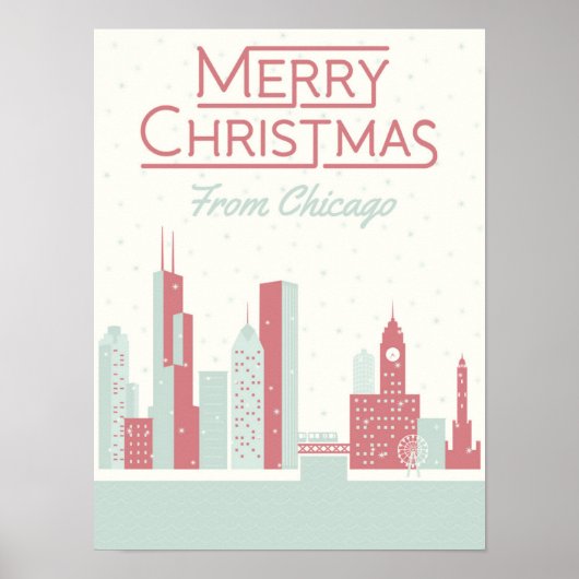 Frohe Weihnachten aus Chicago Poster (Vorne)