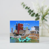 Frohe Weihnachten aus Chicago Postkarte (Stehend Vorderseite)