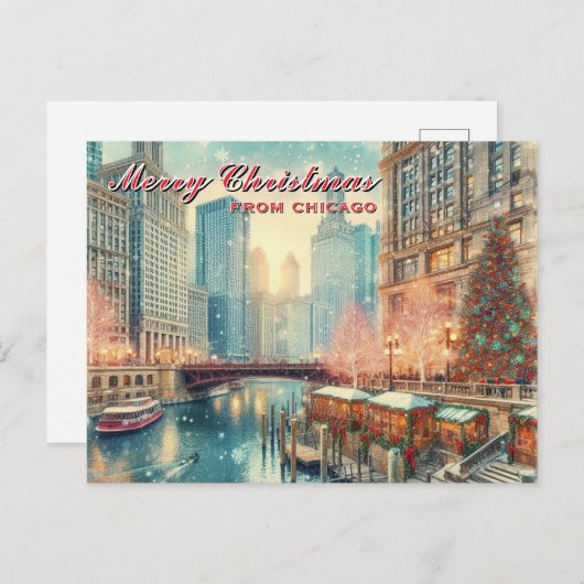 Frohe Weihnachten aus Chicago Weihnachten Weihnach (Vorne/Hinten)