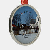 Frohe Weihnachten aus Dänemark Silbernes Ornament (Rechts)