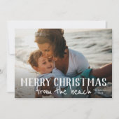 Frohe Weihnachten aus dem Beach Foto Urlaubskarte Karte (Vorderseite)