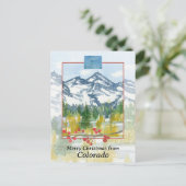 Frohe Weihnachten aus dem Colorado Rocky Mountains Postkarte (Stehend Vorderseite)