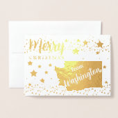 Frohe Weihnachten aus dem Foto des Washingtoner St Folienkarte (Vorderseite mit Umschlag)