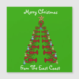 Frohe Weihnachten aus dem Hummerbaum an der Ostküs Magnetkarte