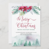 Frohe Weihnachten aus dem neuen Zuhause-Wasserfarb Ankündigung (Vorderseite)