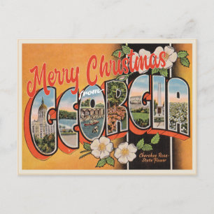 Frohe Weihnachten aus dem Staat Georgia vintage Postkarte