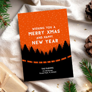 Frohe Weihnachten aus dem Wald mit Schnee Karte