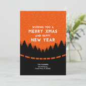 Frohe Weihnachten aus dem Wald mit Schnee Karte (Stehend Vorderseite)