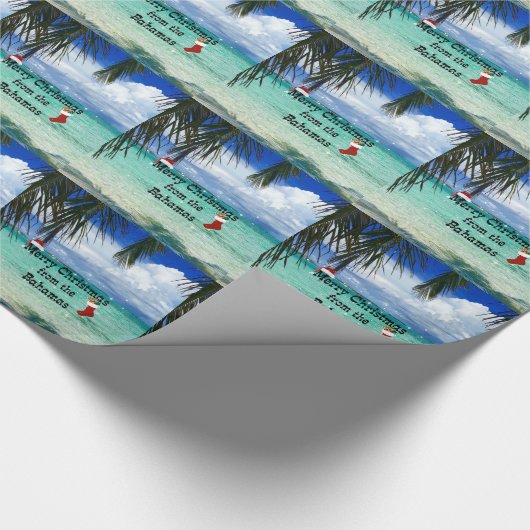 Frohe Weihnachten aus den Bahamas Geschenkpapier (Ecke)