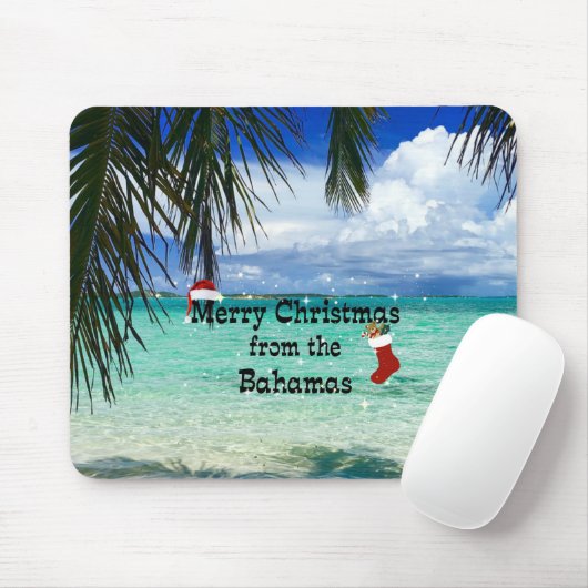 Frohe Weihnachten aus den Bahamas Mousepad (Mit Mouse)