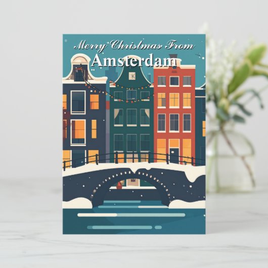 Frohe Weihnachten aus den Kanälen von Amsterdam (Stehend Vorderseite)