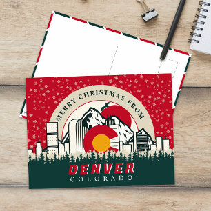 Frohe Weihnachten aus den Städten Denver Colorado Postkarte