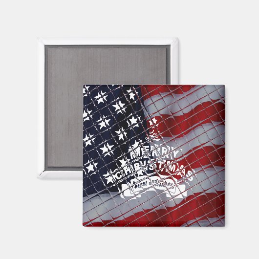 Frohe Weihnachten aus den USA Magnet (Vorderseite/Rückseite)