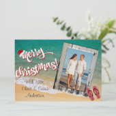 Frohe Weihnachten aus der Beach Weihnachtskarte (Stehend Vorderseite)