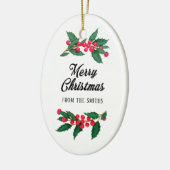 Frohe Weihnachten aus der Familie Keramik Ornament (Links)