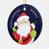 Frohe Weihnachten aus der Familie Keramik Ornament (Links)