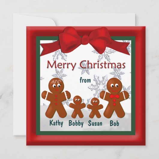 Frohe Weihnachten aus der Familie von Vier Lebkuch (Vorderseite)