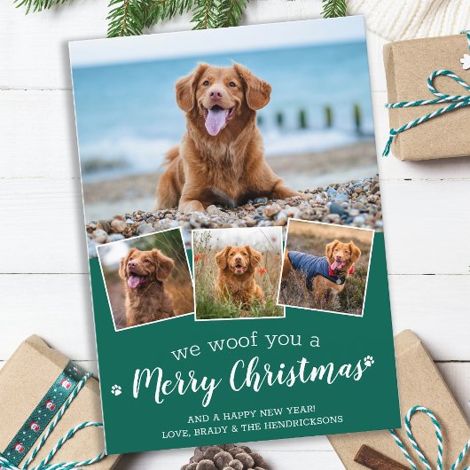 Frohe Weihnachten aus der Hunde Spaß Pet Foto Coll