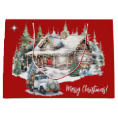 Frohe Weihnachten aus der Hütte Urlaub Große Geschenktüte (Vorderseite)