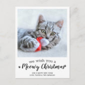 Frohe Weihnachten aus der Katze Modernes Haustier  Postkarte (Vorderseite)