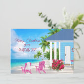 Frohe Weihnachten aus der Paradise Urlaubskarte (Stehend Vorderseite)