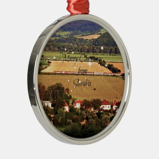 Frohe Weihnachten aus der Slowakei Ornament Aus Metall (Rechts)