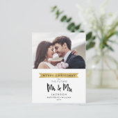 Frohe Weihnachten aus der Zukunft Mr. & Mrs. Foto (Stehend Vorderseite)