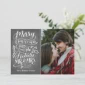 Frohe Weihnachten aus der Zukunft Mr. und Mrs. Fot (Stehend Vorderseite)