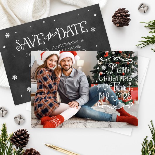 Frohe Weihnachten aus der Zukunft Mr. und Mrs. Fot Save The Date