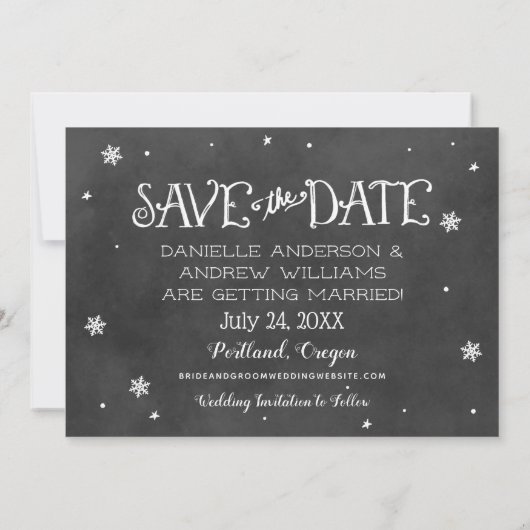 Frohe Weihnachten aus der Zukunft Mr. und Mrs. Fot Save The Date (Rückseite)