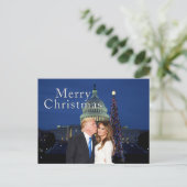 Frohe Weihnachten aus Donald und Melania Postkarte (Stehend Vorderseite)