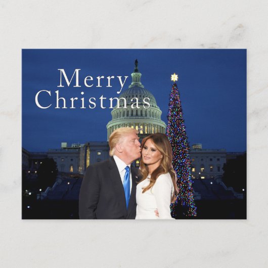 Frohe Weihnachten aus Donald und Melania Postkarte (Vorderseite)