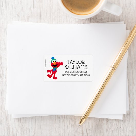 Frohe Weihnachten aus Elmo Adressaufkleber (Insitu)