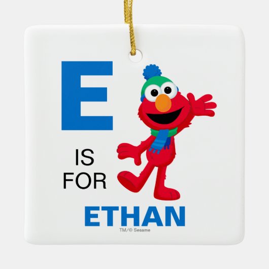 Frohe Weihnachten aus Elmo Keramikornament (Vorderseite)