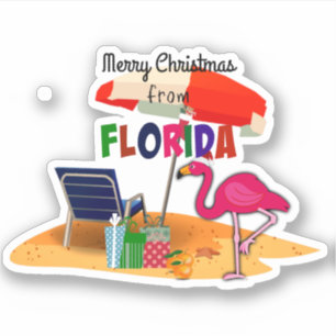 Frohe Weihnachten aus Florida Aufkleber