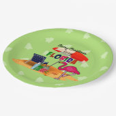 Frohe Weihnachten aus Florida, bunt Pappteller (Schrägansicht)