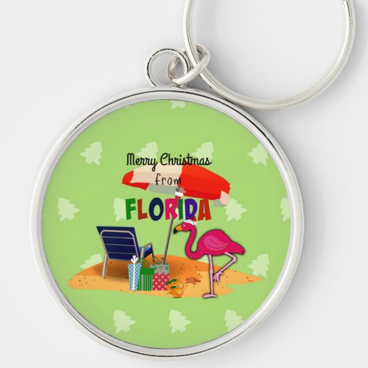 Frohe Weihnachten aus Florida, bunt Schlüsselanhänger (Vorne)