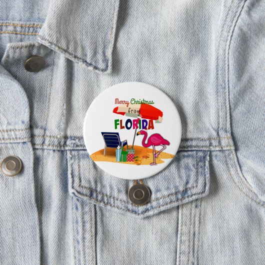 Frohe Weihnachten aus Florida Button (Beispiel)