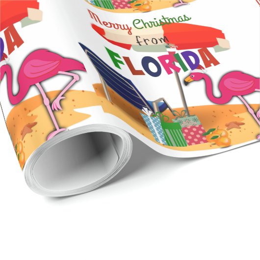 Frohe Weihnachten aus Florida Geschenkpapier (Rolleneckpunkt)
