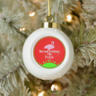 Frohe Weihnachten aus Florida, Keramik Kugel-Ornament