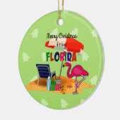 Frohe Weihnachten aus Florida Keramik Ornament (Links)