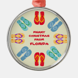Frohe Weihnachten aus Florida oder Ihrem Staat Silbernes Ornament