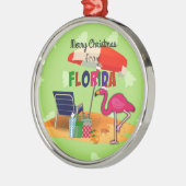 Frohe Weihnachten aus Florida Ornament Aus Metall (Links)